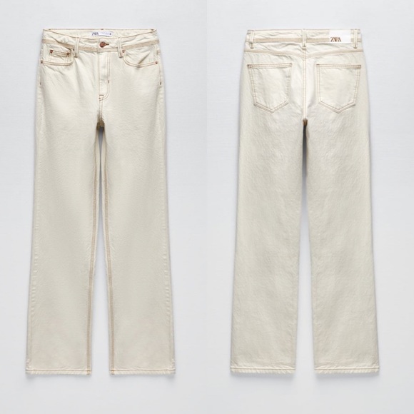 ZARA MID RISE STRAIGHT LONG LENGTH JEANS - Picture 4 of 10